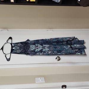 New York and Co Blue and Green HiLo Dress XL